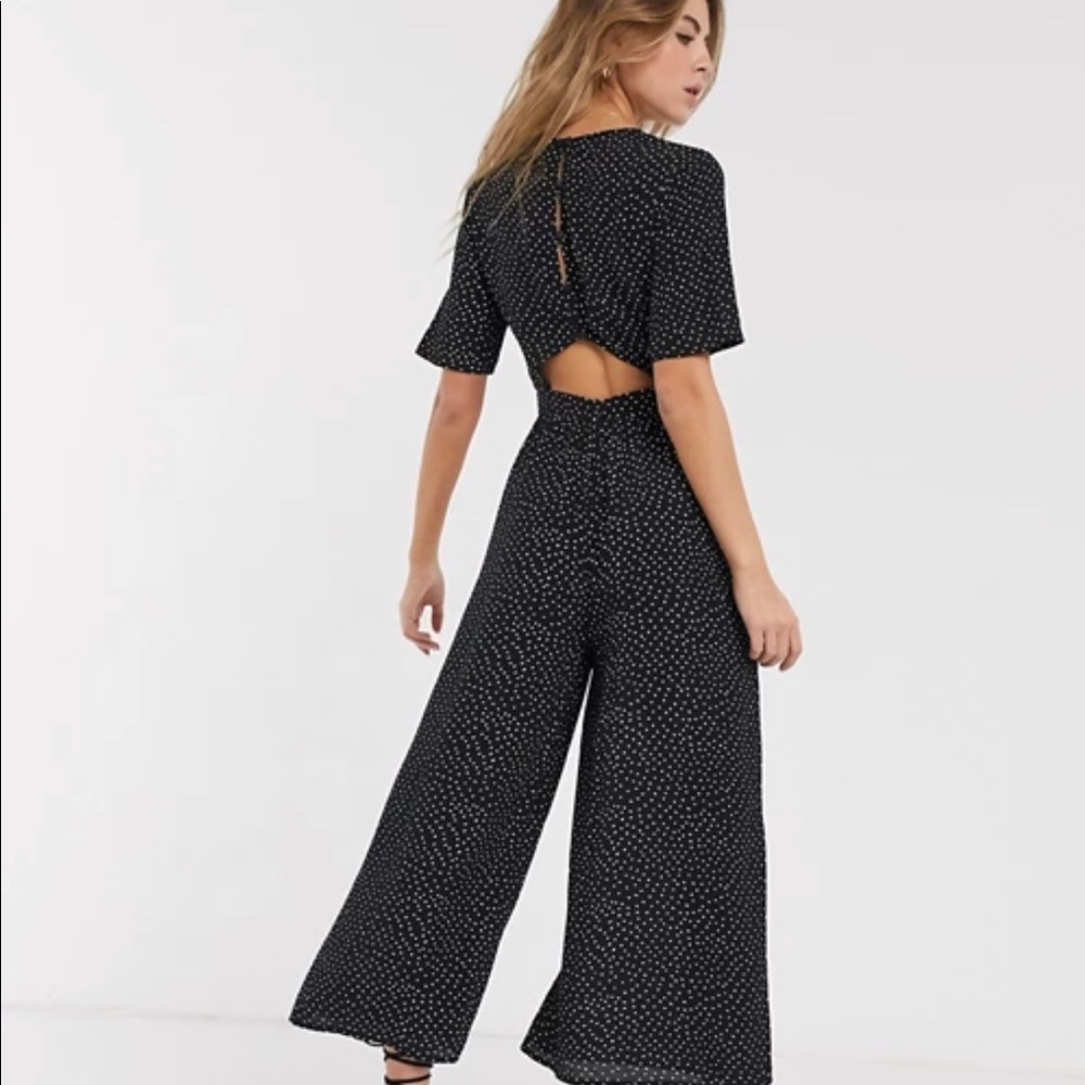 Chic black polka dor jumpsuit